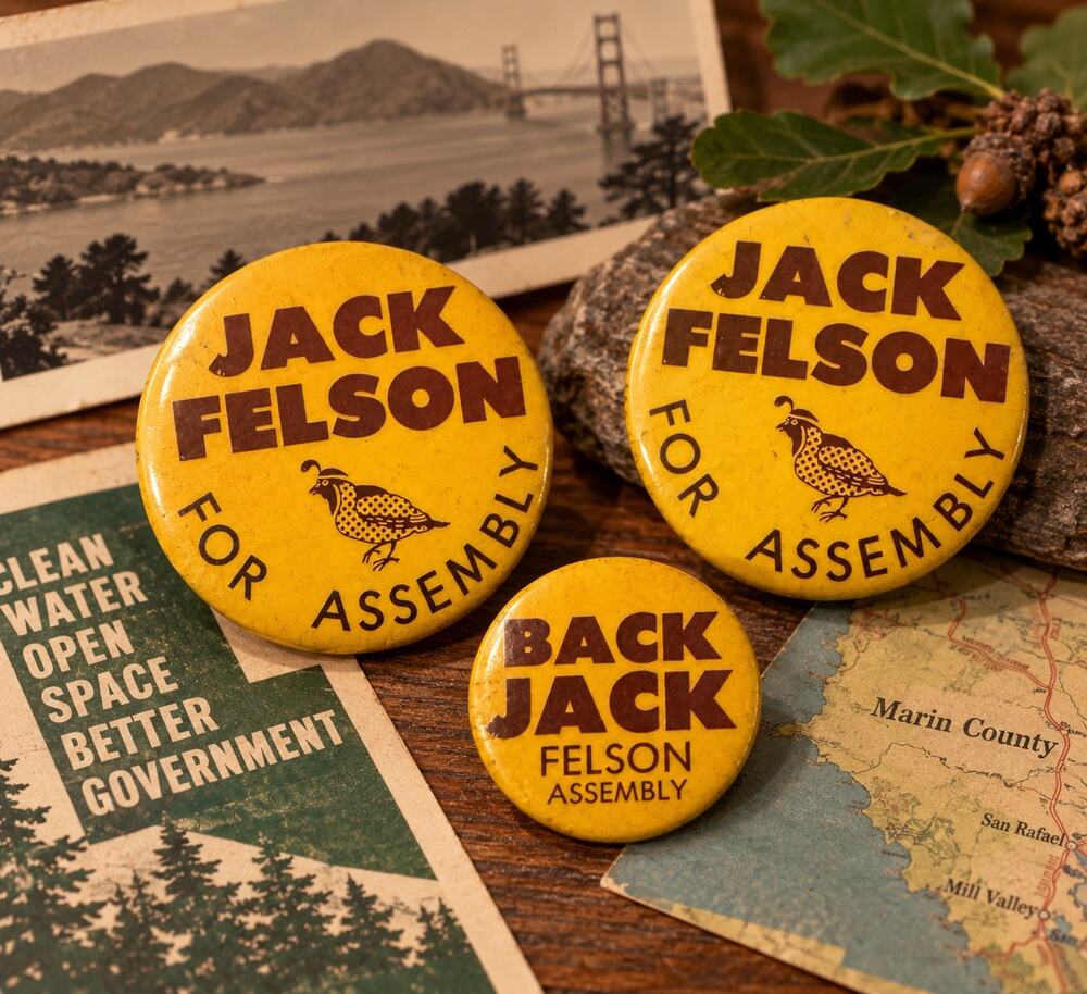 1974 Jack Felson California Assembly Campaign Pinback Buttons Lot of 3